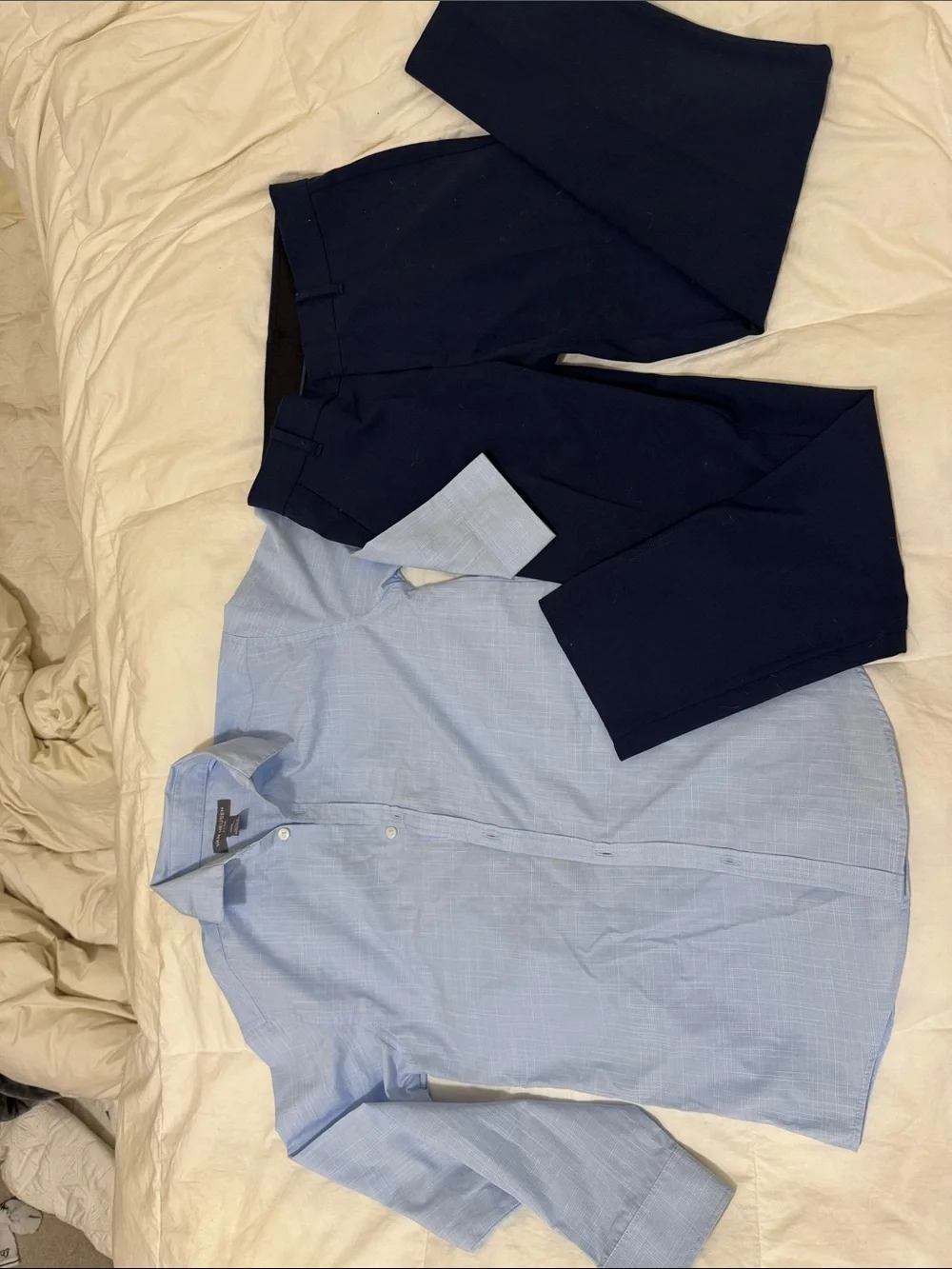 Van Heusen Light Blue boys  shirt size M/ pants size 10